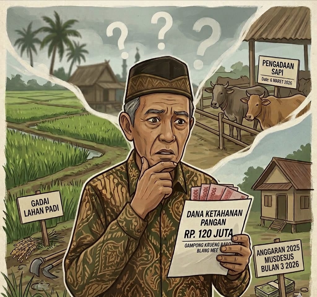 Misteri Dana Ketahanan Pangan Rp.120 Juta di Gampong Krueng Baro Blang Mee: Musdesus Baru Digelar Maret 2026, Diduga Ada Keterangan Palsu ke Media